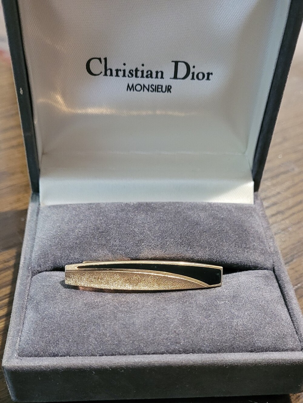 Dior Black & Gold Tie Bar Vintage